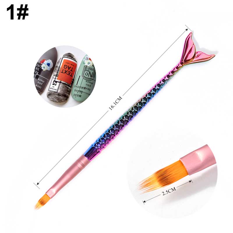 NAB009  ForLife 7 Style Gradient Mermaid Nail Art Painting Liner Brush UV Gel Polish 3D French Tips Sculpture Drawing Pen