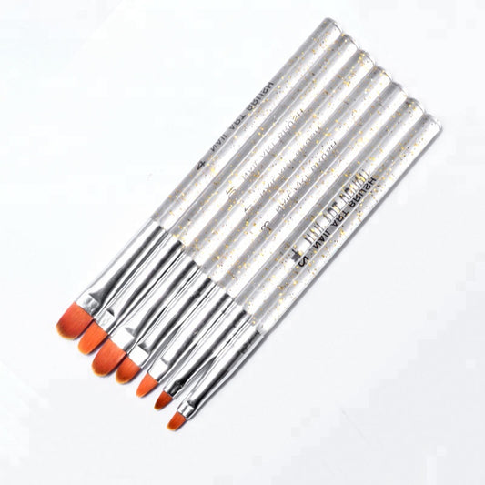 NAB023  ForLife 7pcs/set Acrylic UV Gel Flat Nail Art Design Brush Pen Set