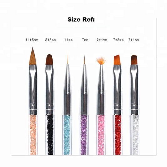 NAB024  ForLife 7PCS Nail Art Brush Set Drawing Blooming Liner Painting Pens Manicure Makeup Brushes