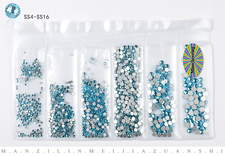 NRS006  ForLife Glass Flatback Crystal Nail Rhinestones Muliti-size Charm Nail Art Decorations