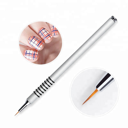 NAB019  ForLife Professional 7mm Nail Liner Brush Silver Handle Drawing Painting Pen For DIY UV Gel Polish Manicure Brushes