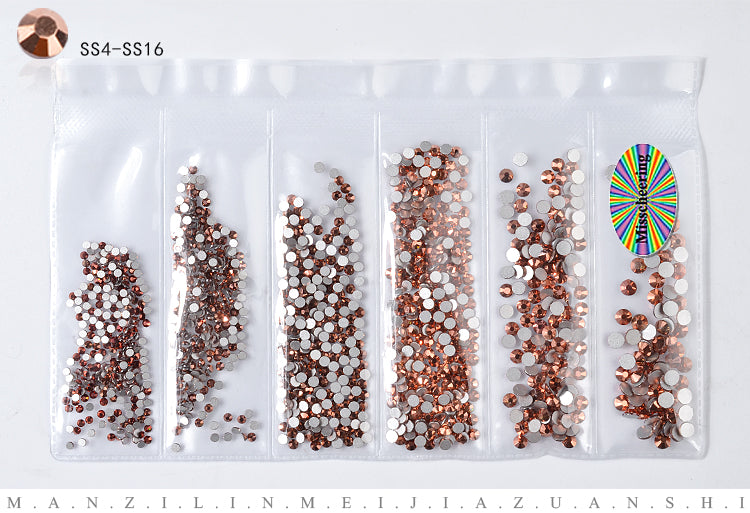 NRS006  ForLife Glass Flatback Crystal Nail Rhinestones Muliti-size Charm Nail Art Decorations