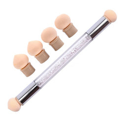 NAB026  ForLife Hot Painting Nail Gradient Brush Pen Double-ended Acrylic Nail Art Sponge Glitter Powder Shading Manicure Tool