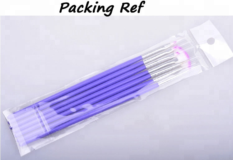 NAB011 ForLife 7pcs/set Purple Cute Nail Art Design Brush DIY Acrylic Painting Dotting Nail Tools