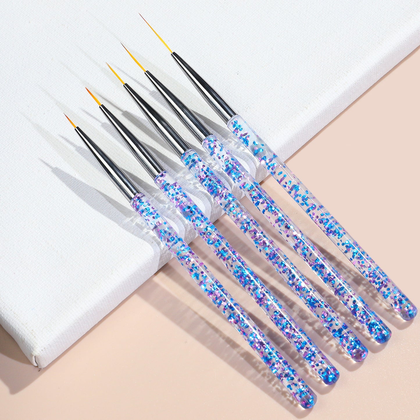 NBR036  Sequin Handle Nail Art Brush Dotting Pen Painting Line UV Gel Polish Design Manicure Accessory Tools