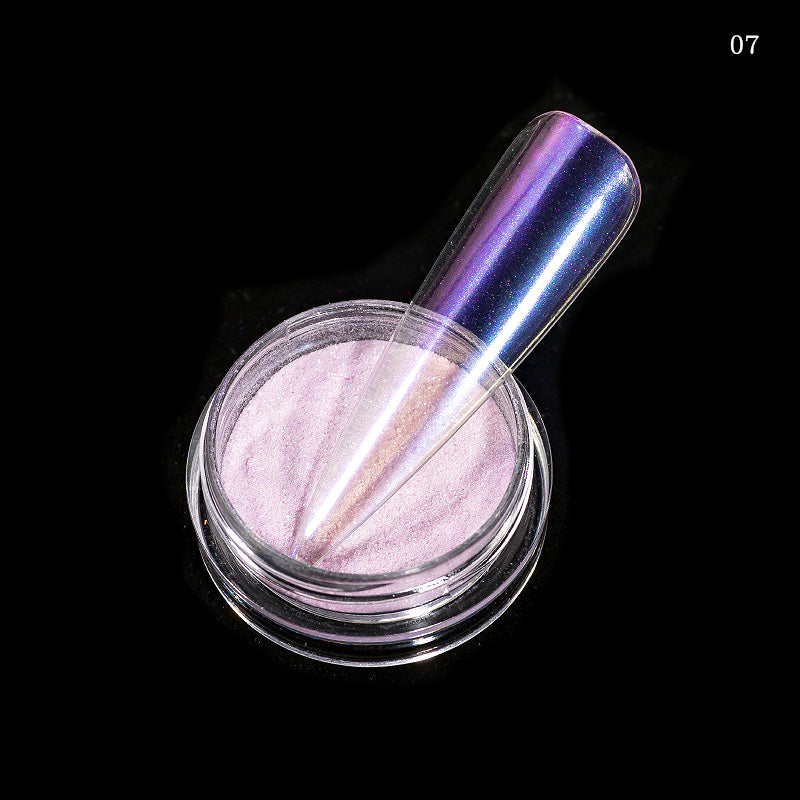 FNP103  Magic Aurora Rainbow Ice Transparent Mirror Effect fairy dust powder glitter nails Chrome Pigment young nails acrylic powder set