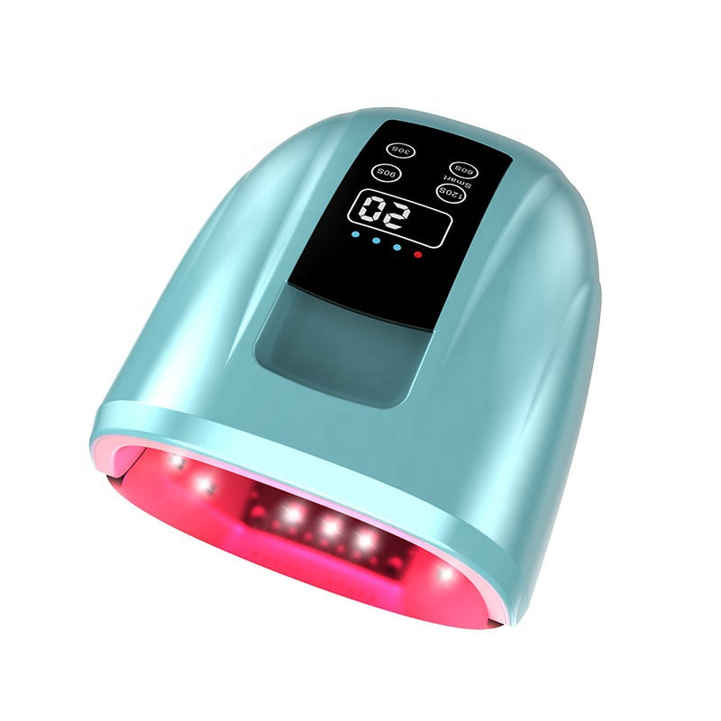 FNL008  New Arrival 90W Wireless Dual Light Rechargeable Cordless Smart Light Therapy Nail Lamp Uv Led Gel Dryer for Salon Manicure