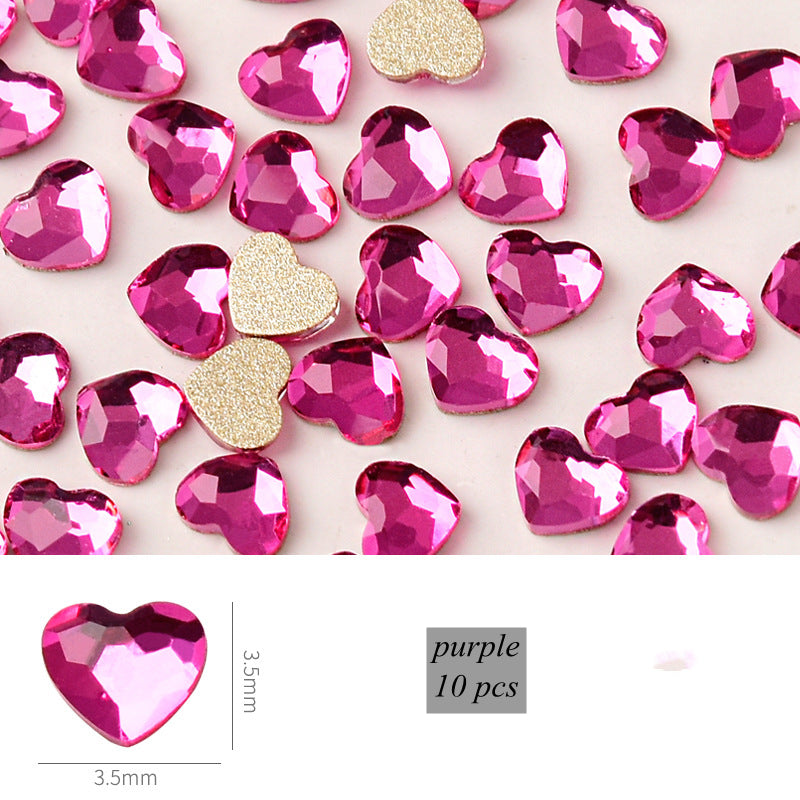 NDE049  ForLife Nail Art Mini Love Heart Diamond Flat Heart 3*3.5mm Shiny DIY 3D Crystal Diamond Jewelry