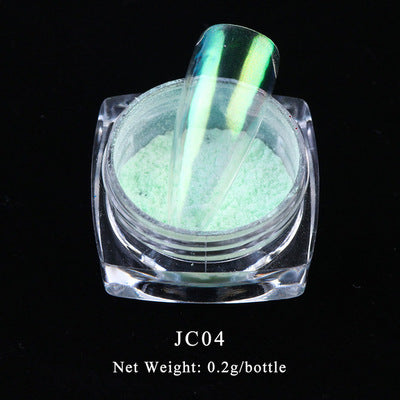 FNP073  12 colors Nail Art Holographic Glitter Acrylic Transparent Mirror Aurora Mirror Magic Power