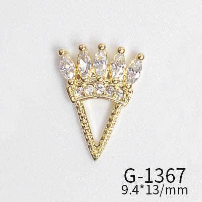 NZJ022 Japanese new nail zircon jewelry diamond pop moon pendant red-crowned crane nail jewelry