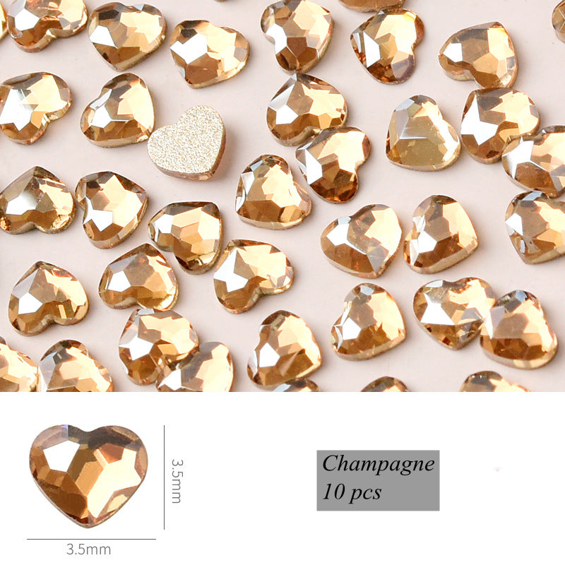 NDE049  ForLife Nail Art Mini Love Heart Diamond Flat Heart 3*3.5mm Shiny DIY 3D Crystal Diamond Jewelry