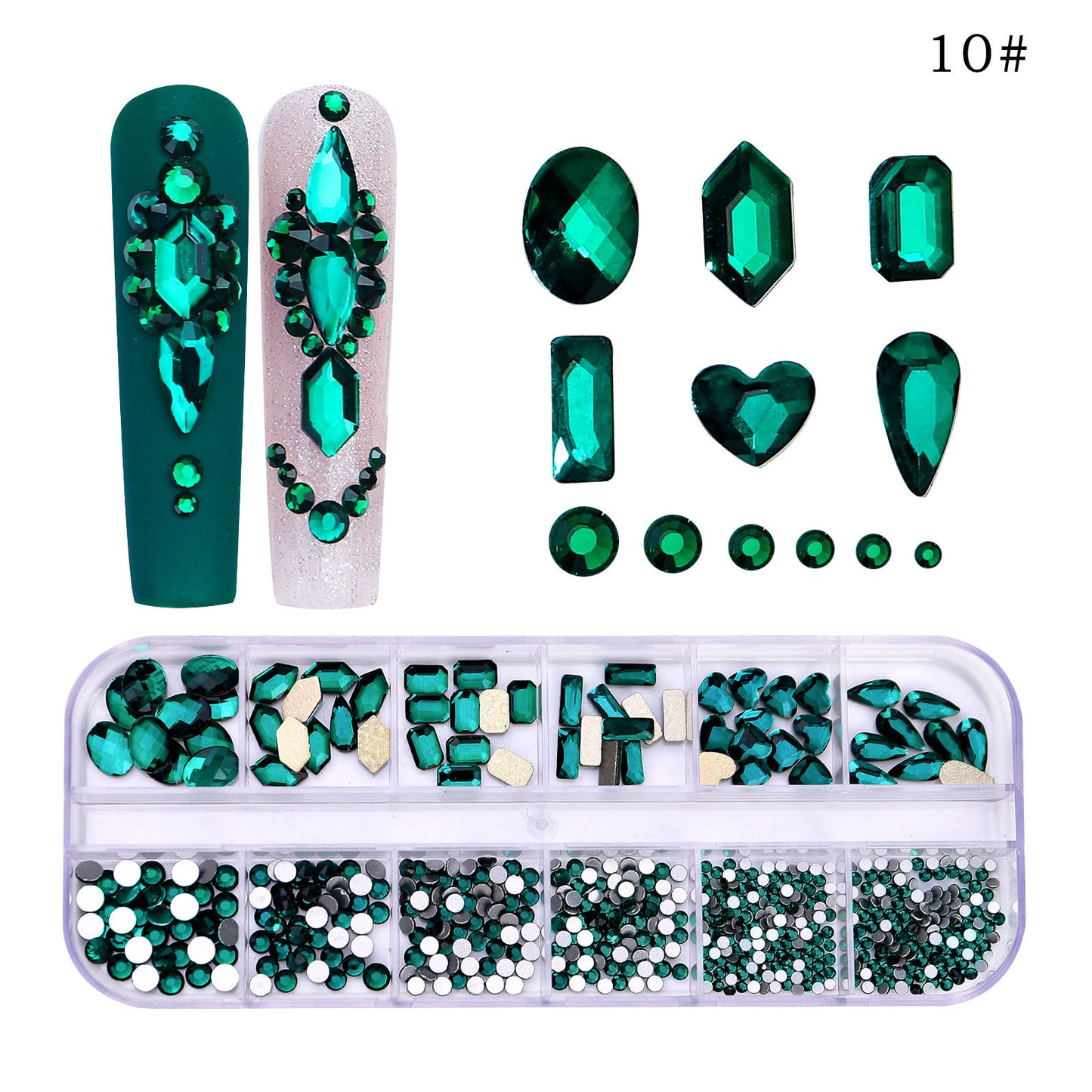 NRS027  ForLife Flat Bottom Glass Nail Rhinestones Decorations Crystal 3d Nail Art Accessories Shaped rhinestones