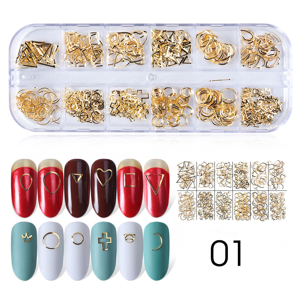 NRD005 Baroque Style Metal Jewelry Rivet Pearl Thin Section Light Nail Patch Gold Silver Rivets DIY Nail art Decoration