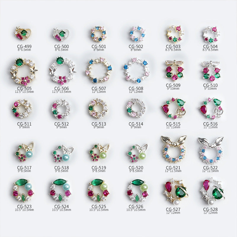 NZJ041  BowKnot Garland Zircon Nail Art Crystals Jewelry Rhinestone Nails Accessories Supplies Decorations Charms