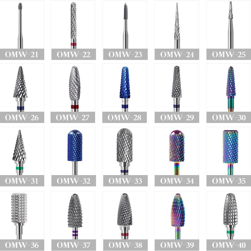 NDB032  Tungsten Carbide Electric Milling Cutter Burrs Nail Drill Bits Remove Gel File Manicure For Nail Art Tools