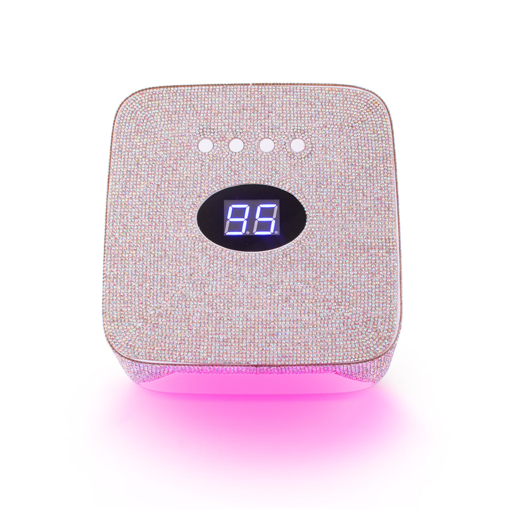 RNL007 Bling Shiny Rhinestones UV LED Nail Dryer Lamp Double USB Port Cordless 48W LED UV Nail Lamp