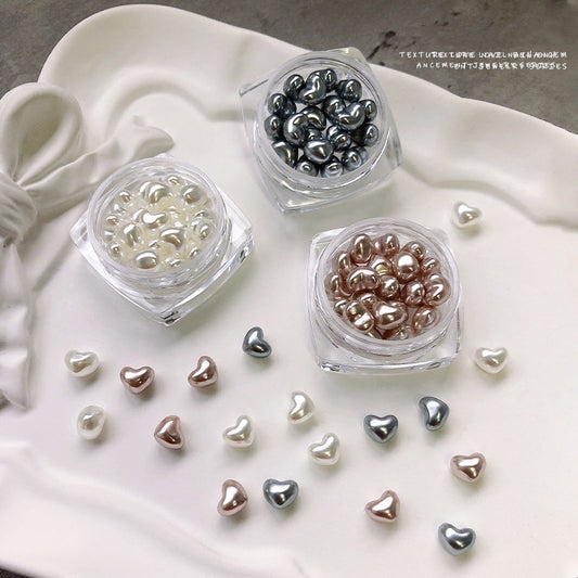 NRS033  Nail Art Love Pearl Jewelry 2022 New 3D Heart Nail Decoration 20pcs/bag