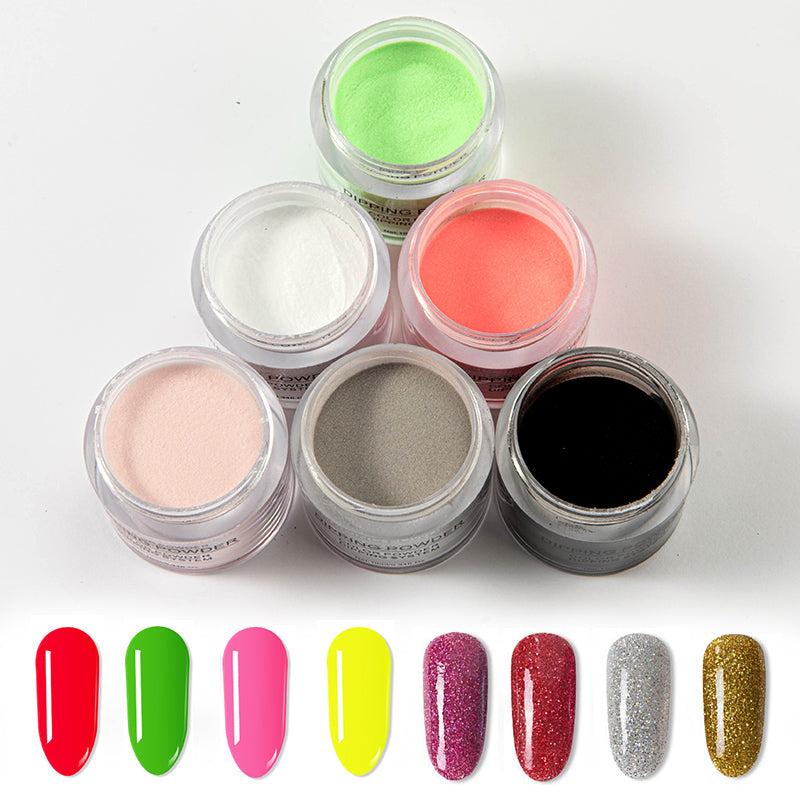 FNP081  New nail gel infiltrated dipping powder set tool combination and Pigment Acrylic custom color selection for nail art decoration