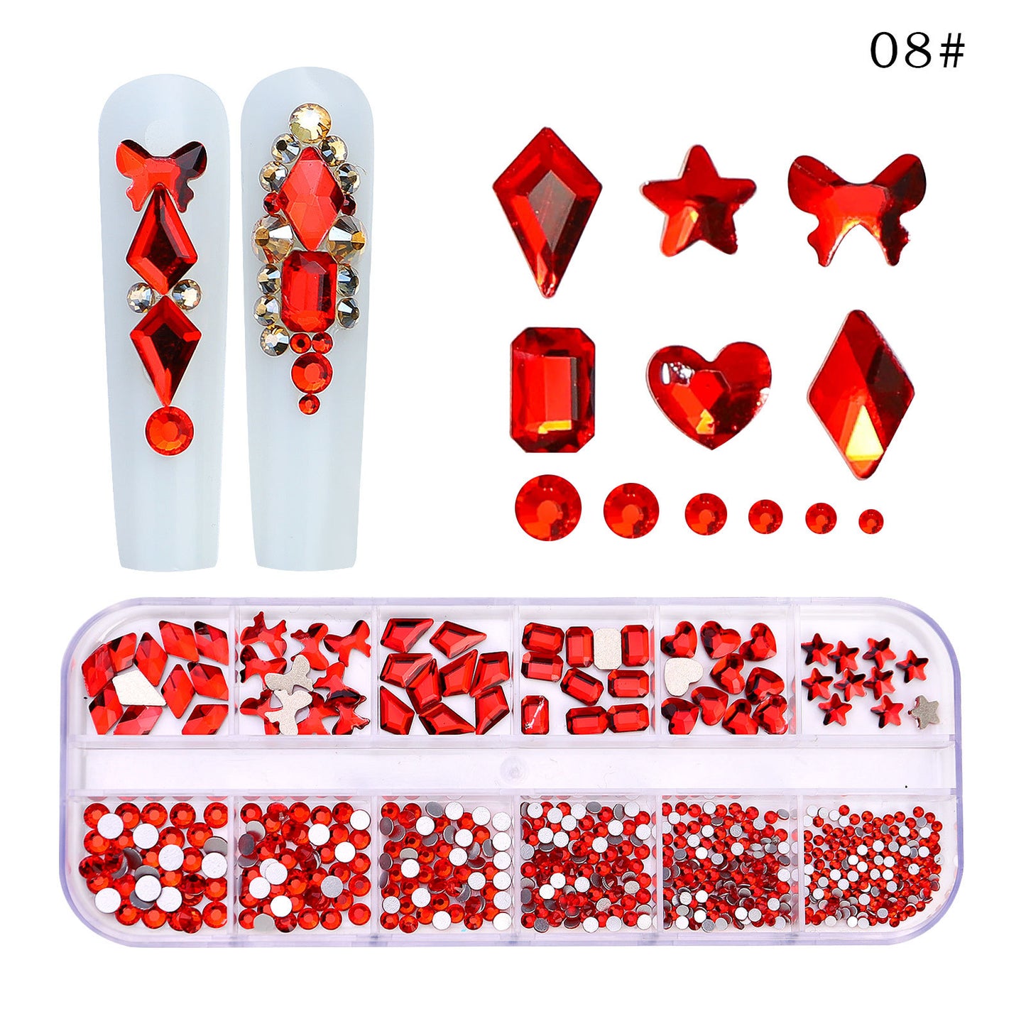 NRS027  ForLife Flat Bottom Glass Nail Rhinestones Decorations Crystal 3d Nail Art Accessories Shaped rhinestones