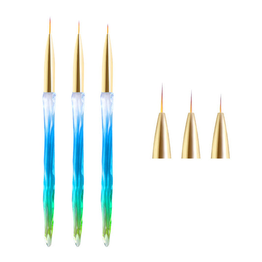 NBR018  ForLife Nail Art Liner Brush Rhinestones Handle 3d DIY Drawing Painting Pen UV Gel Brushes Creative Manicure Tools