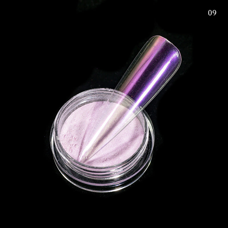 FNP103  Magic Aurora Rainbow Ice Transparent Mirror Effect fairy dust powder glitter nails Chrome Pigment young nails acrylic powder set