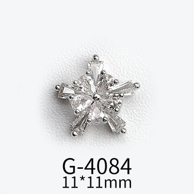 NZJ040  Christmas Nail Art Zircon Charms 3D Snowflake Nail Glitter Sticker Supplies Accessories Shiny Xtmas Nail Rhinestones Jewelry