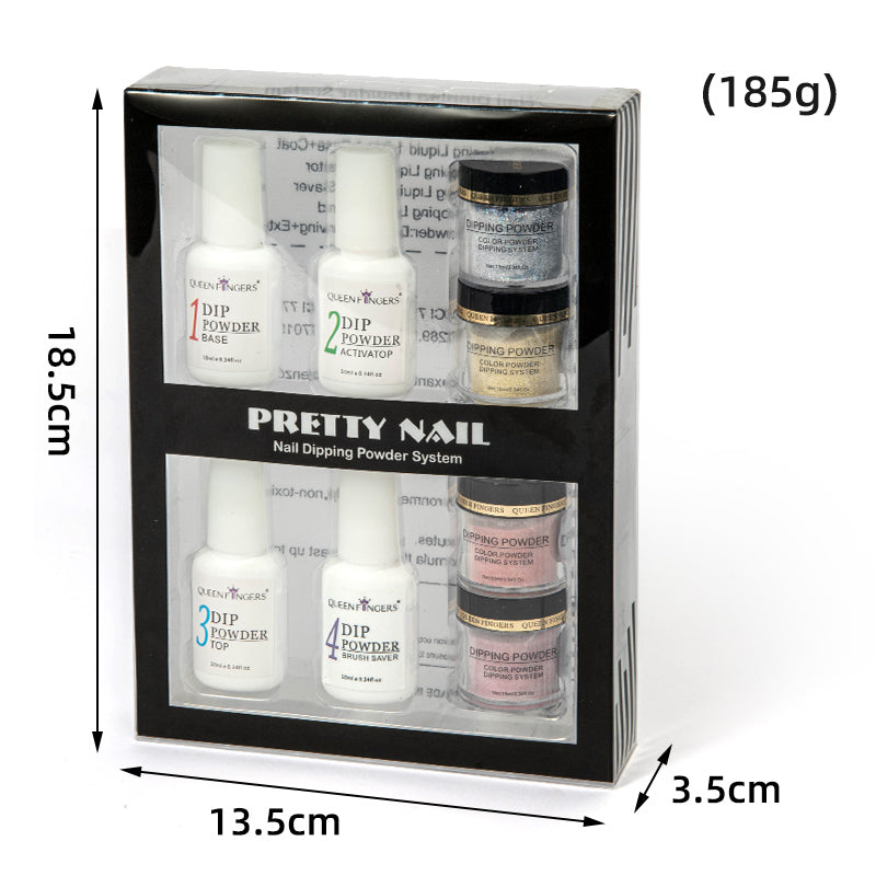 FNP081  New nail gel infiltrated dipping powder set tool combination and Pigment Acrylic custom color selection for nail art decoration