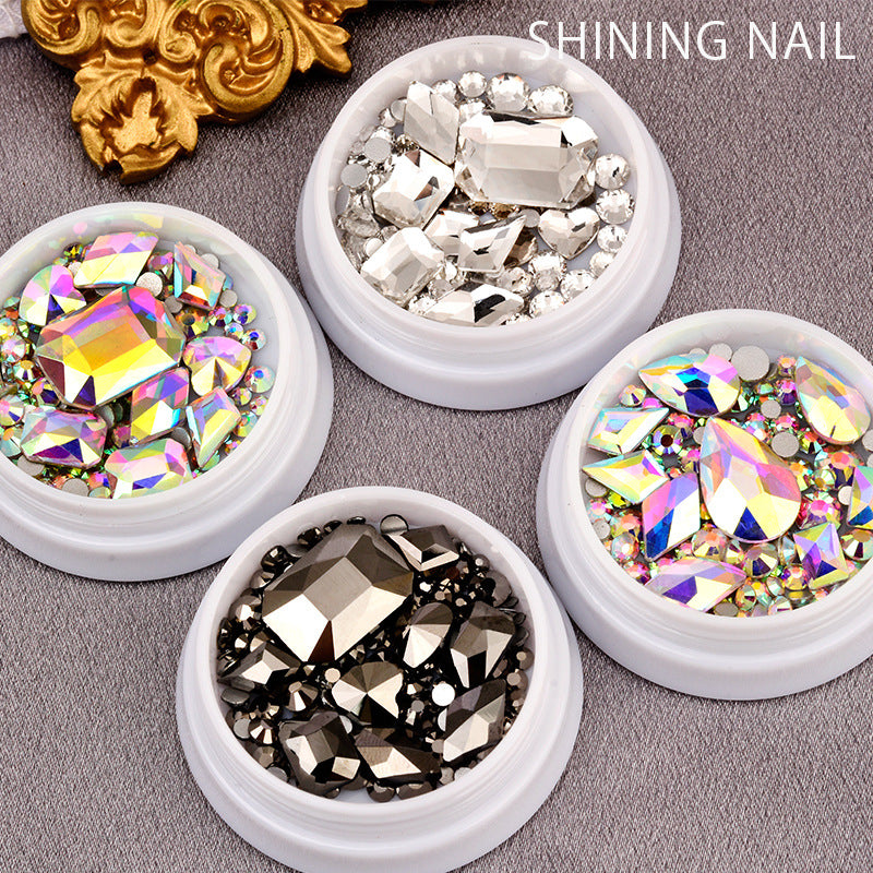 NRS008  ForLife 3D Nail Art Rhinestones Flatback Charm Heart acrylic Multislice Diamond Nail decoration DIY Nails Accessories