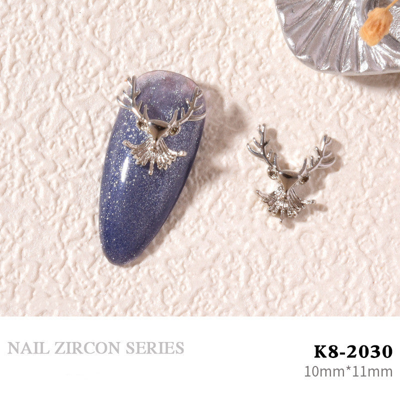 NZJ062  New luxury color retention shiny zircon rhinestone butterfly jewelry nail decoration rhinestone elk puppy decoration accessories