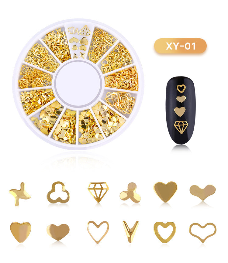 NRD003 3d Ocean Nail Art Studs Gold Charms Summer Sea Metal Alloy Rivets Shell Star Starfish Hollow Star decoration nails