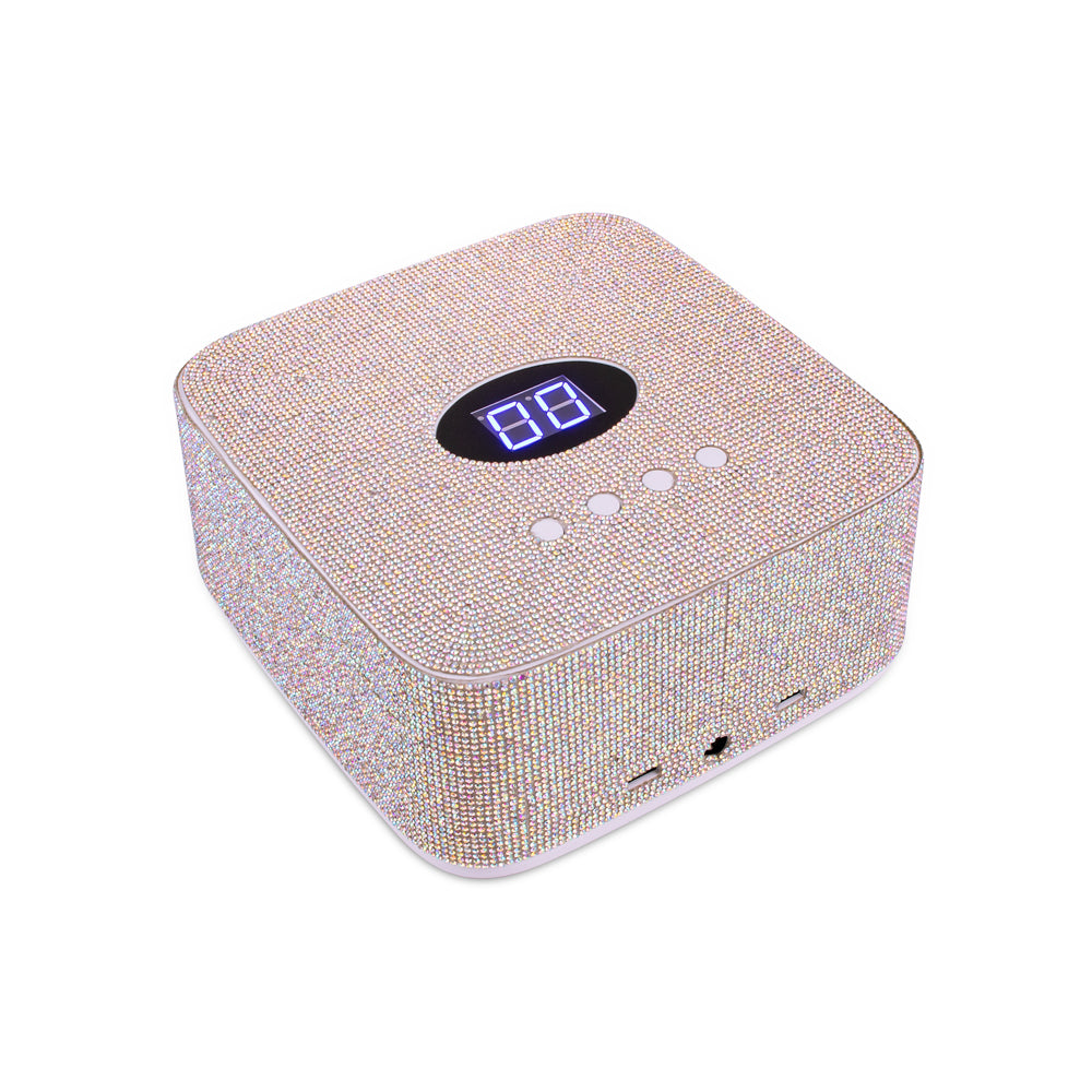 RNL007 Bling Shiny Rhinestones UV LED Nail Dryer Lamp Double USB Port Cordless 48W LED UV Nail Lamp