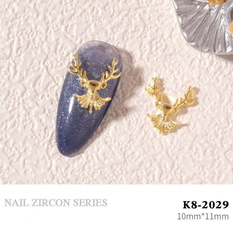 NZJ062  New luxury color retention shiny zircon rhinestone butterfly jewelry nail decoration rhinestone elk puppy decoration accessories