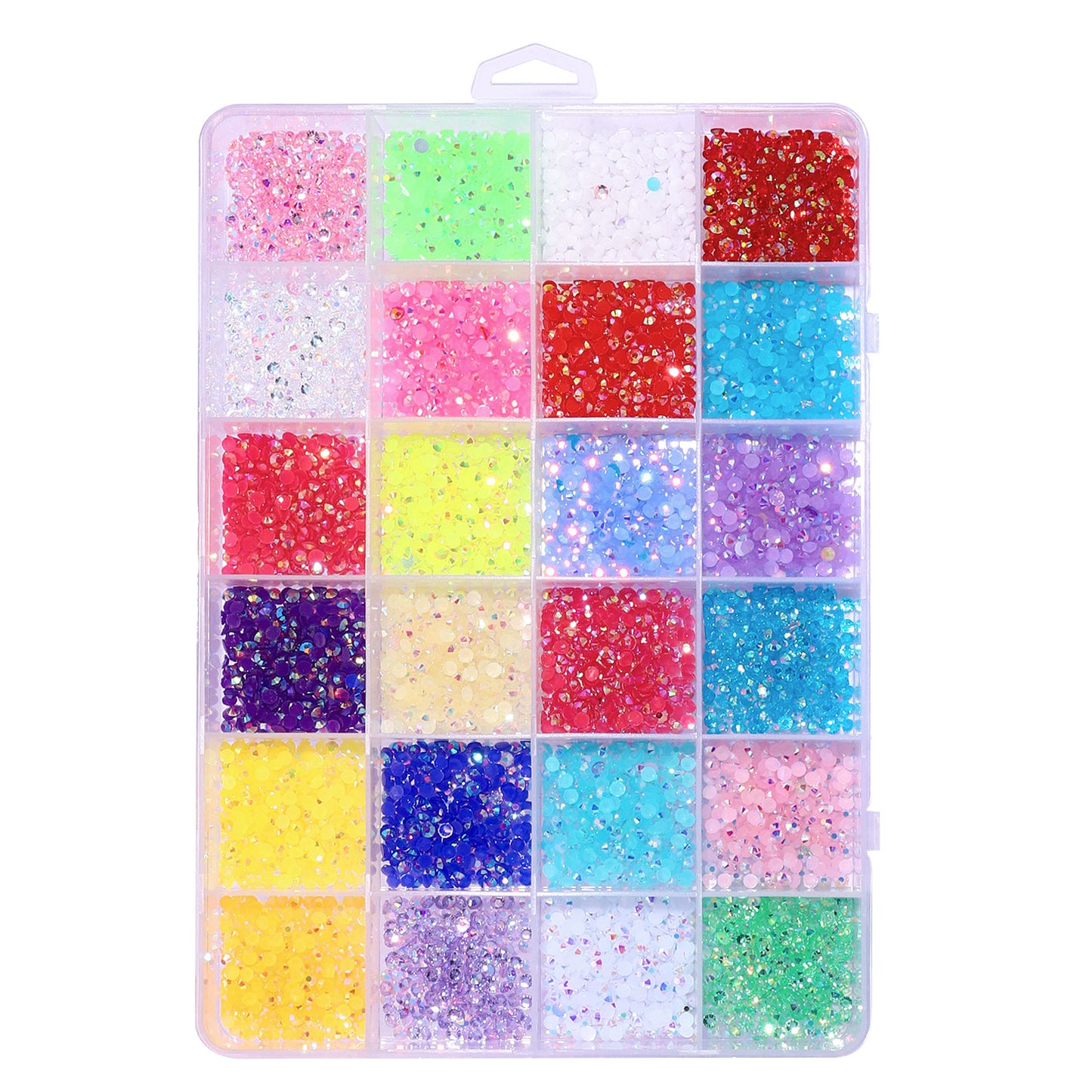 NRB019  Hot selling flat bottom resin rhinestones 24 grid fluorescent AB resin rhinestones diy jewelry accessories wholesale