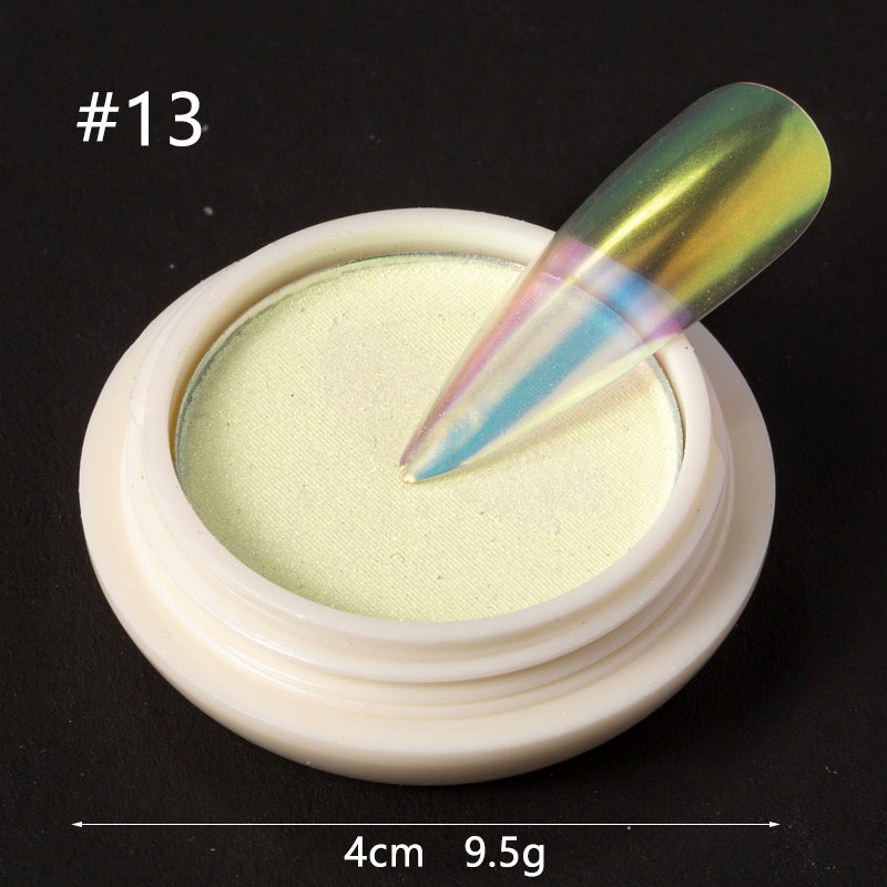 FNP080  Transparent Mirror Mermaid Powder Glitter Nail Chrome UV Gel Pigment Magic Dust Powder Laser Solid Nail Powder