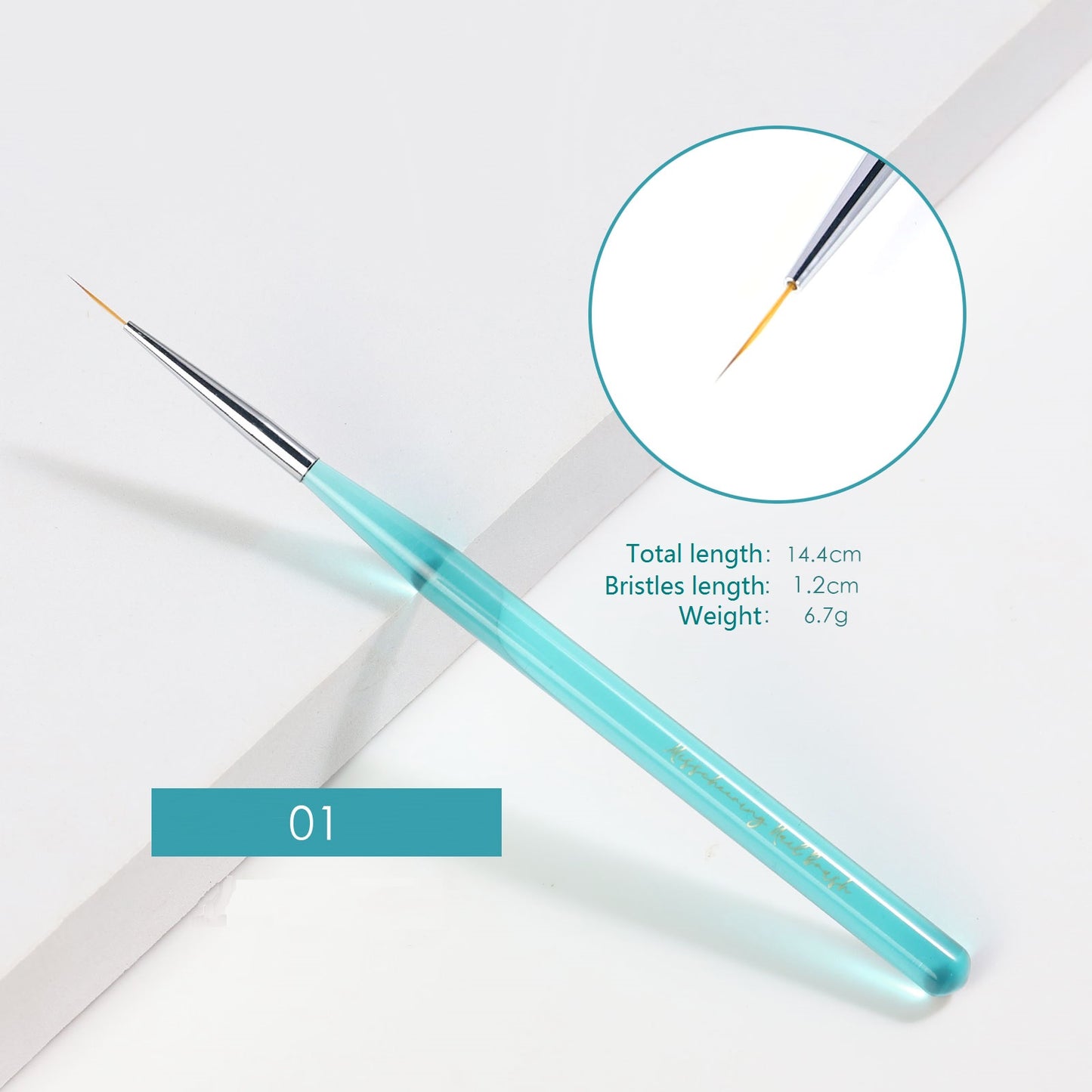 NBR040  Japanese-style nail transparent sea blue acrylic pen holder professional manicure pen crystal painting brush nail tools