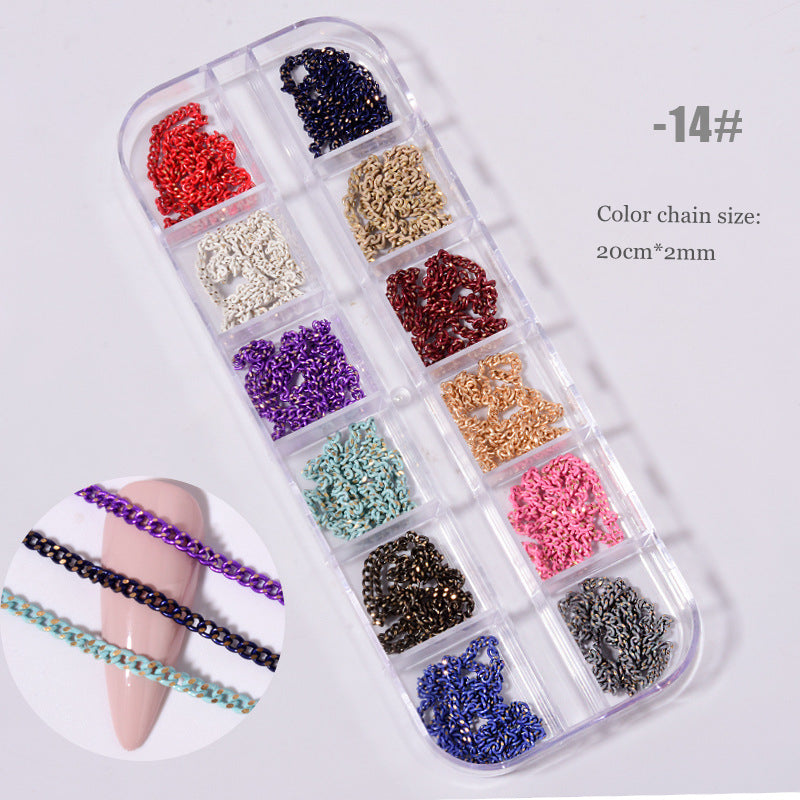 NRS022  ForLife New Nail Art Jewelry Rhinestone Mixed Rivet Pearl Small Accessories Nail Decoration Metal Chain Accessories