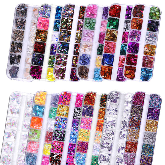 NDE016  ForLife Mirror Butterfly Nail Sequins Paillette Mixed Colors Holographic Glitter 3D Flakes Slices Art Accessories