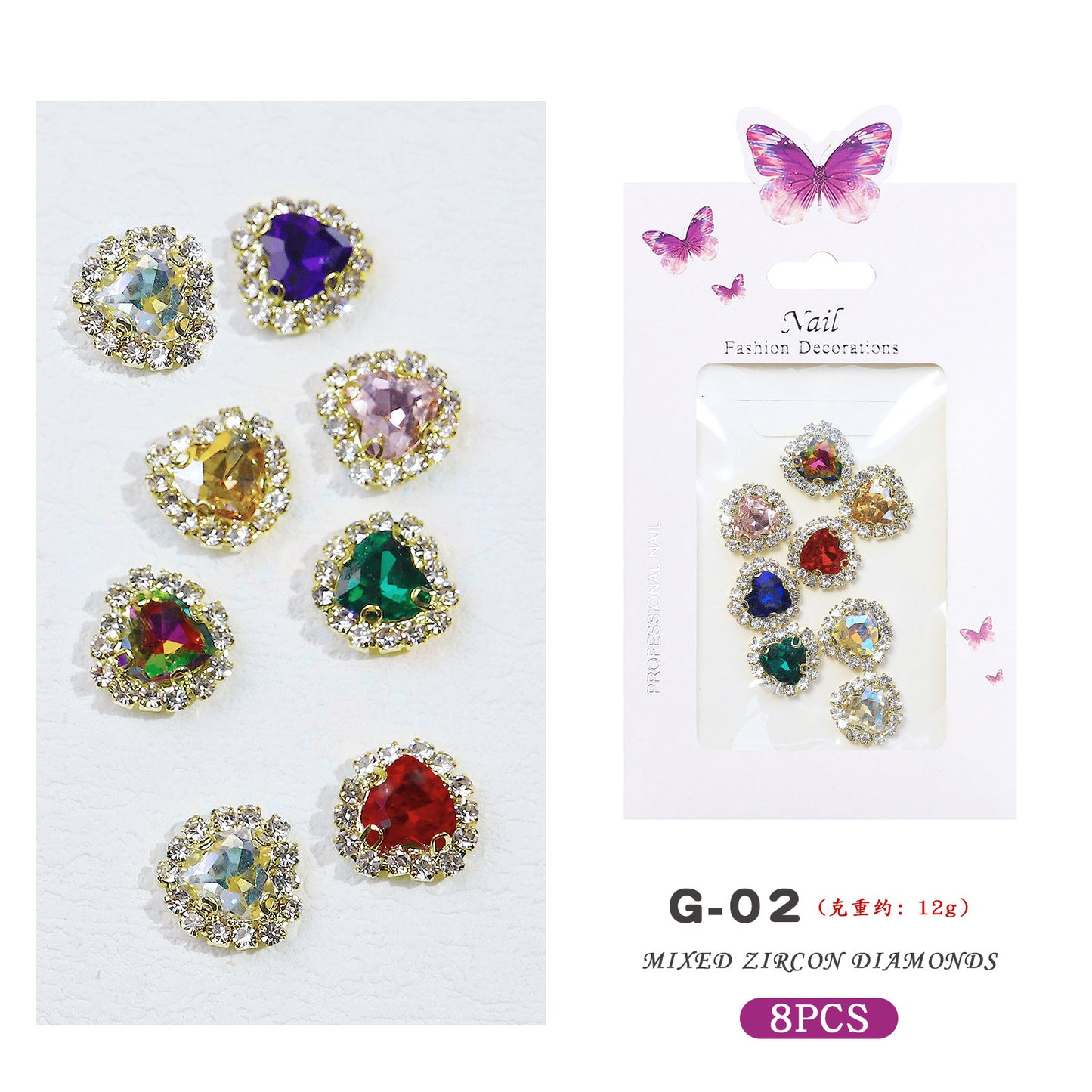 NRS029  3D nail art charms zircon alloy nail jewelry transparent shiny charm metal gemstone fashion DIY nail art decorations