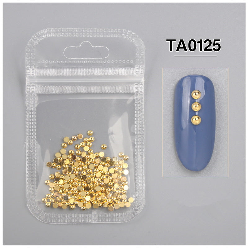 NRD002 1Bag Metal Rivets 3D Nail Decoration Gold Triangle Rectangles Alloy Studs DIY Manicure Nail Art Decorations