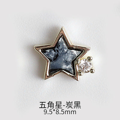 NZJ043  New nail art shell love jewelry metal accessories nail decoration diamond alloy jewelry