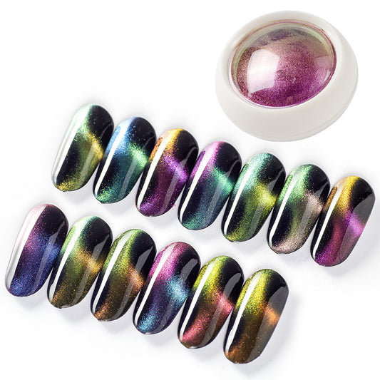 FNP105   New Fashion Multicolor Magnetic Powder Kit of Nail Cat Eye Effect Mirror Powder Nail Pigment For Nail Art Decoration