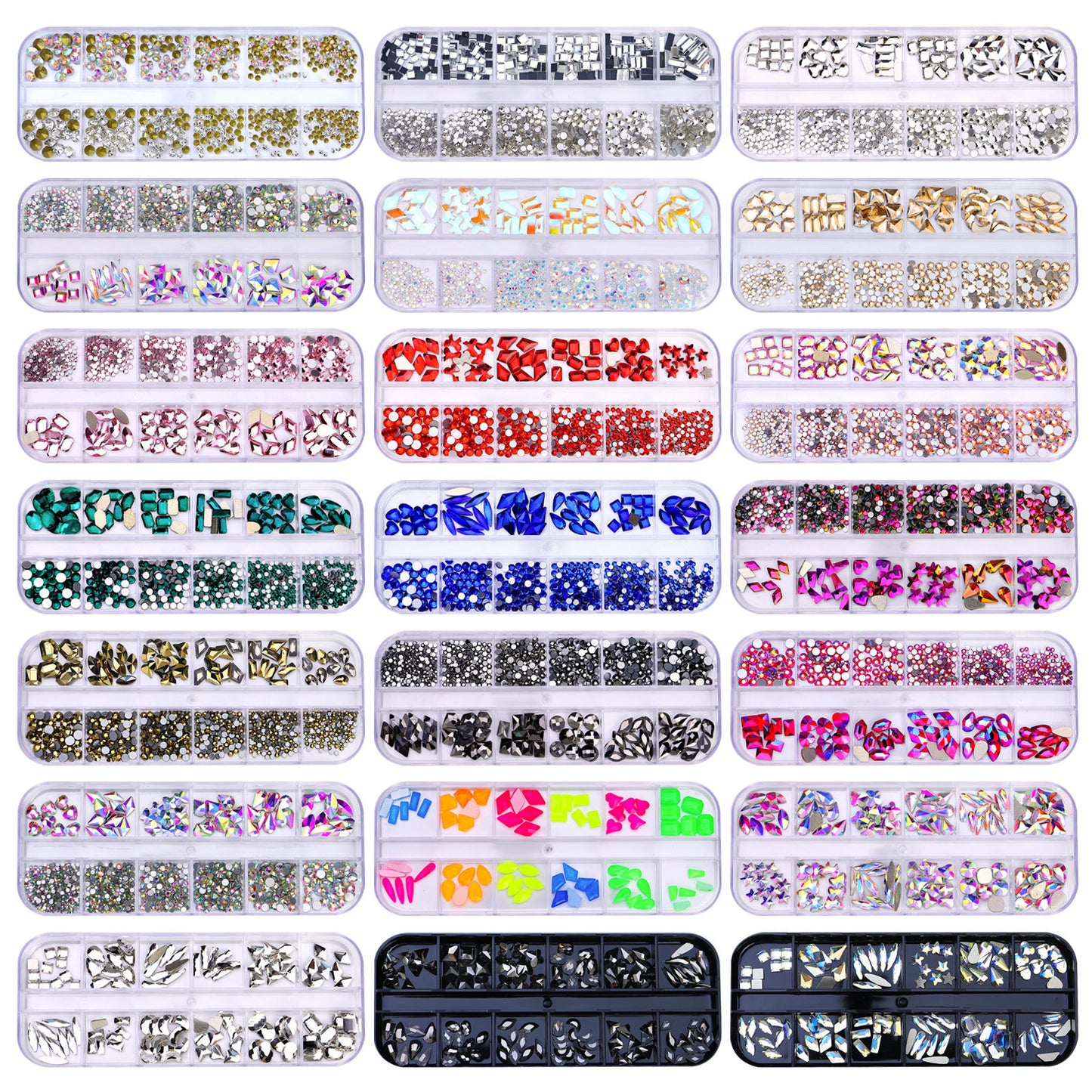 NRS027  ForLife Flat Bottom Glass Nail Rhinestones Decorations Crystal 3d Nail Art Accessories Shaped rhinestones