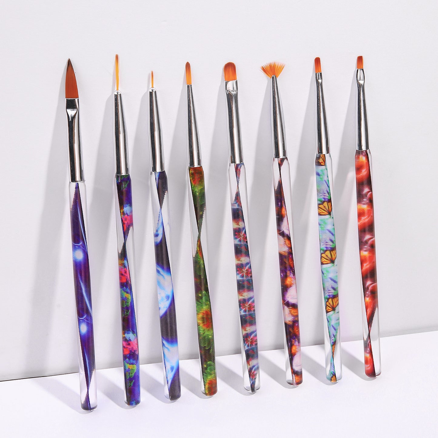 NAB001 ForLife Crystal Acrylic clear streamer Nail pen set painted halo dye light therapy pull line nail special brush