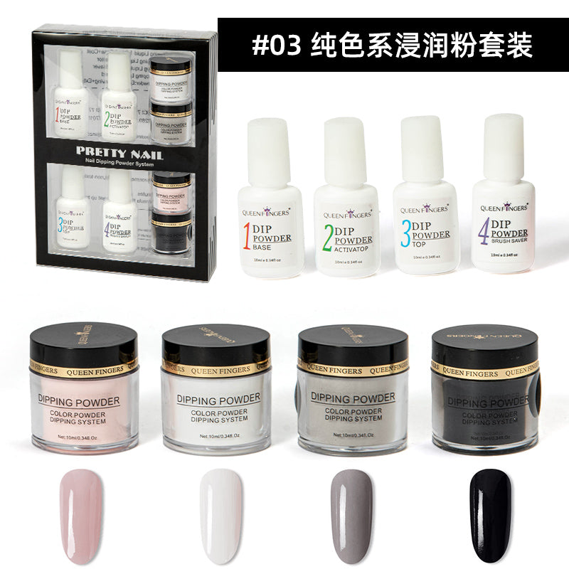 FNP081  New nail gel infiltrated dipping powder set tool combination and Pigment Acrylic custom color selection for nail art decoration