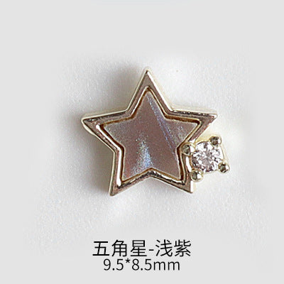 NZJ043  New nail art shell love jewelry metal accessories nail decoration diamond alloy jewelry