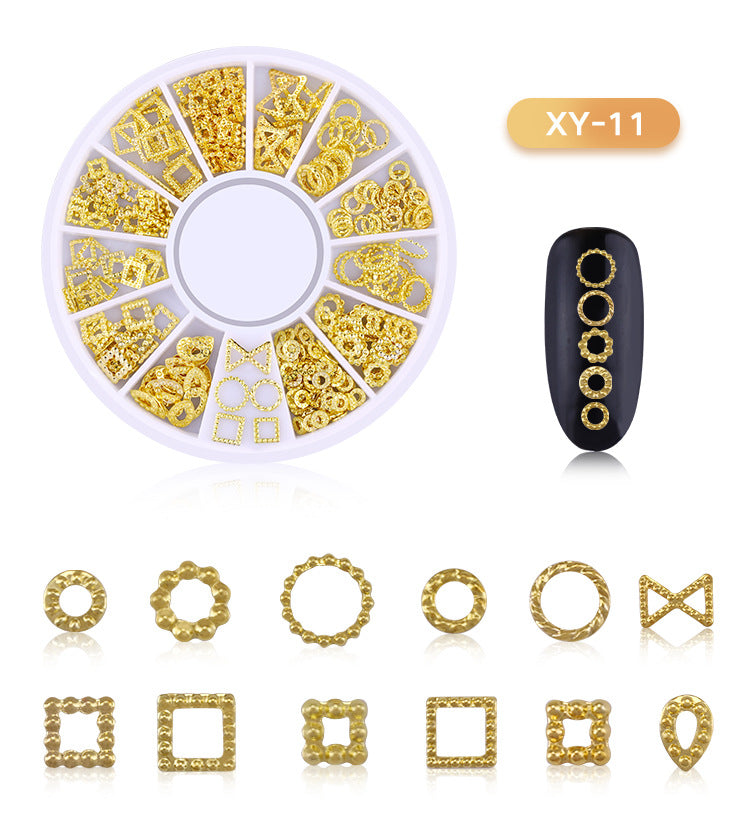 NRD003 3d Ocean Nail Art Studs Gold Charms Summer Sea Metal Alloy Rivets Shell Star Starfish Hollow Star decoration nails