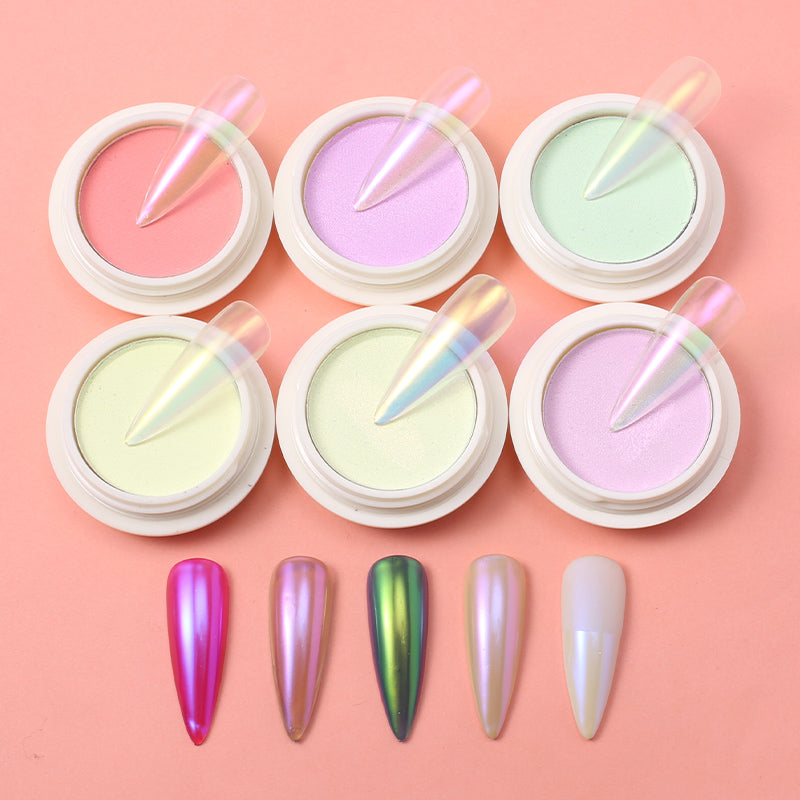 FNP080  Transparent Mirror Mermaid Powder Glitter Nail Chrome UV Gel Pigment Magic Dust Powder Laser Solid Nail Powder