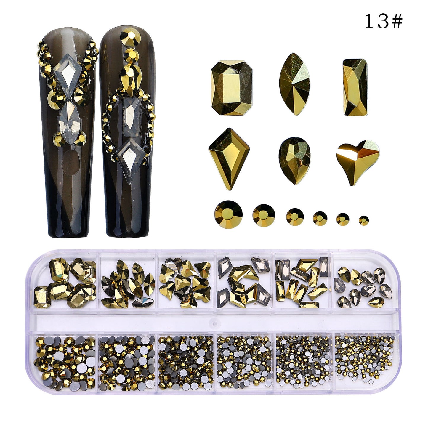 NRS027  ForLife Flat Bottom Glass Nail Rhinestones Decorations Crystal 3d Nail Art Accessories Shaped rhinestones