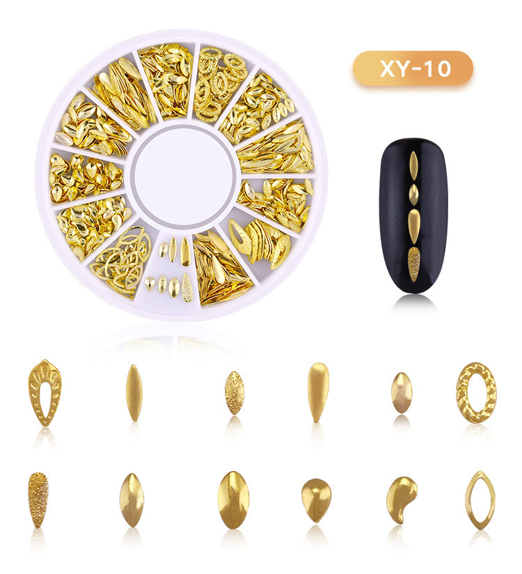 NRD003 3d Ocean Nail Art Studs Gold Charms Summer Sea Metal Alloy Rivets Shell Star Starfish Hollow Star decoration nails