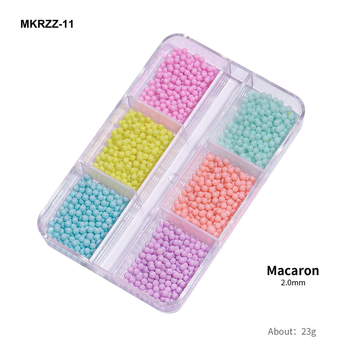 NZJ019 Hot Sale Mix Sizes Candy Color 3D Mermaid Jewelry Round Beads Nail Charms Rhinestones Nail Art Plastic Beads